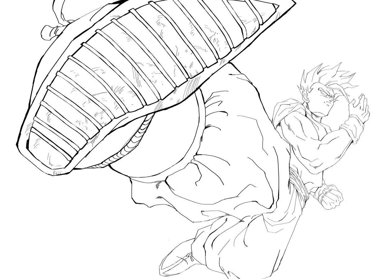 アルティメット悟飯 イラスト過程