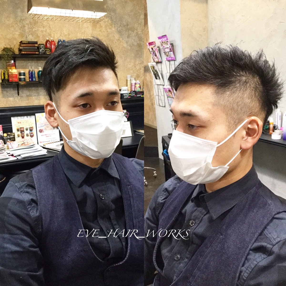 Eve Hair Works メンズカット アシメショートで男らしさがアップ いつもご来店ありがとうございます メンズカット 刈り上げ ツーブロック ハードスタイル オールバック アップバング アシンメトリー イケメン 舞鶴