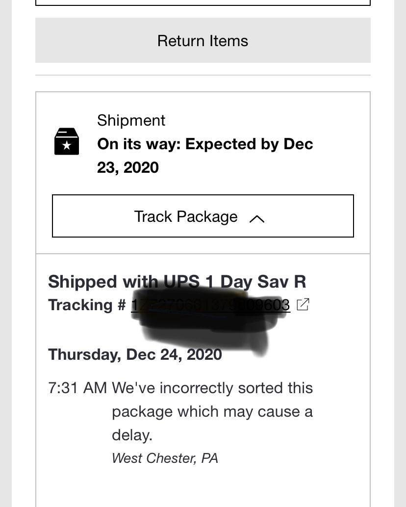 LylaLeBeglass's tweet image. ⁦@UPS⁩ ⁦@Macys⁩ so glad I paid for that over night shipping 3 days ago. thanks for the 0 notifications or attempts to contact me. I think your overnight shipping should be changed to 3 day. To boot, this is the 2nd time this week Macys screwed me! #UPSFail #MacysFail