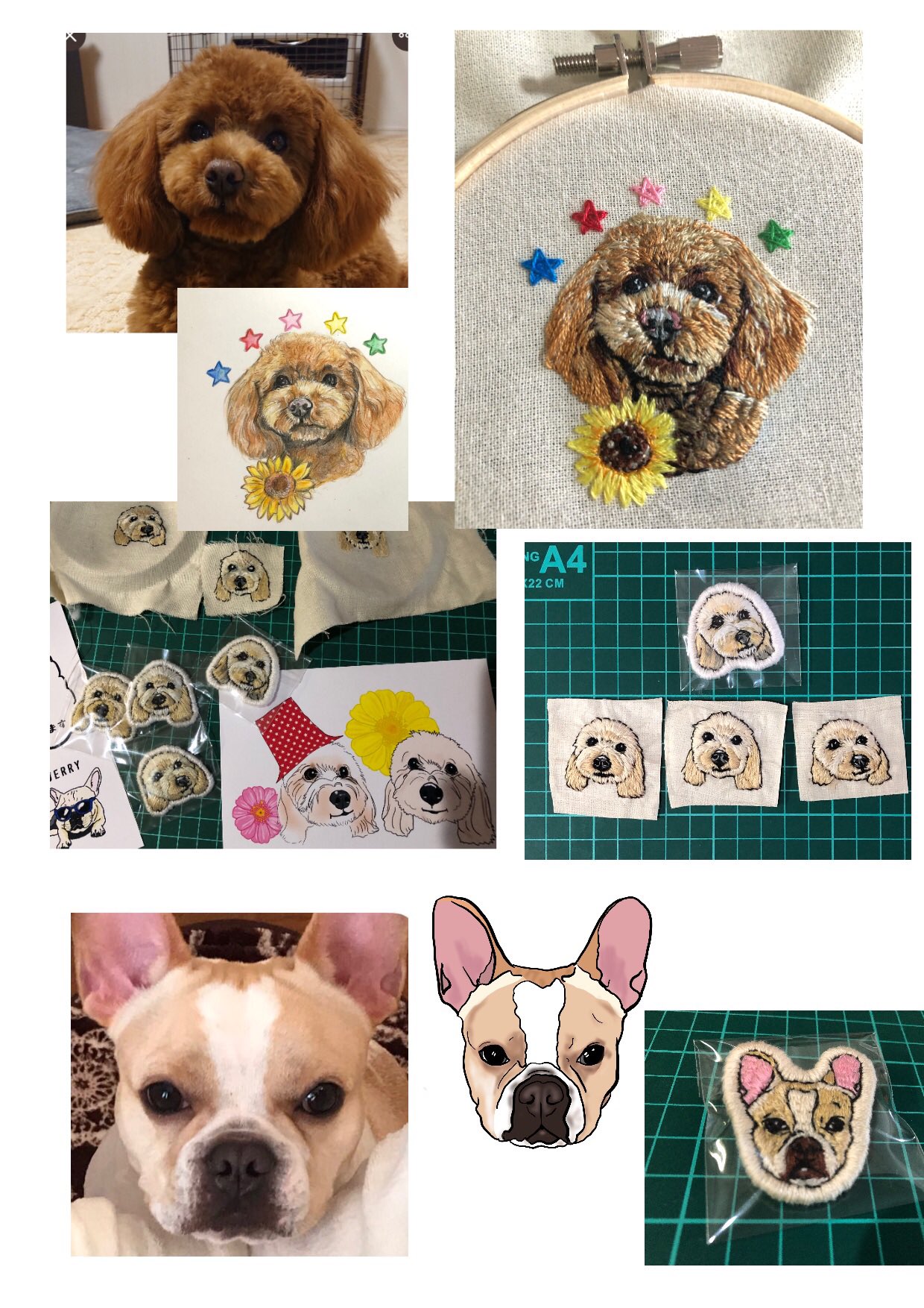 昭和レトロチックな あそび着 青色 犬服ハンドメイド 犬の洋服 Tutu River Holidays De