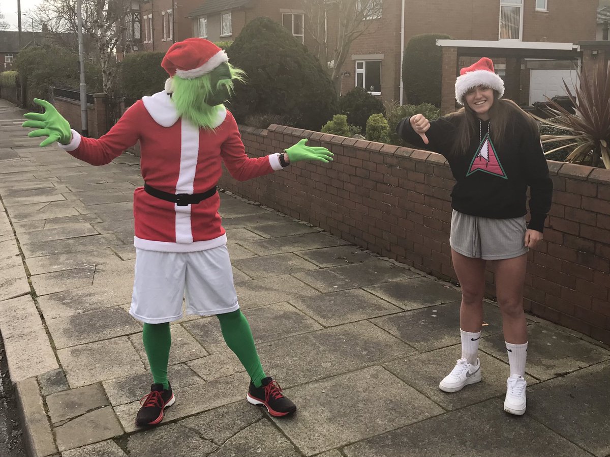 The Grinch is roaming 13 miles around the streets of Barrow and Walney today. It is all for the amazing  <a href="/DarbyRimmerMND/">Darby Rimmer MND Foundation</a> #attackmnd Joined early by <a href="/StanwayGeorgia/">Georgia Stanway</a> and her amazing family, thank you. <a href="/BBC_Cumbria/">BBC Cumbria</a> <a href="/BBCNWT/">BBC North West</a> let’s give him an RT folks 👏👏👏