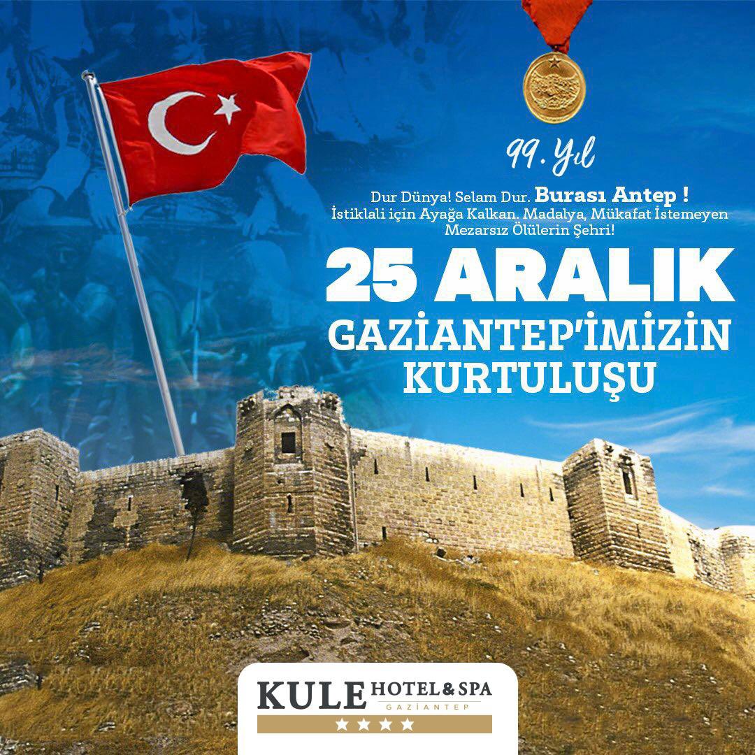KuleHotelSpa's tweet photo. 25 Aralık Gaziantep’in Kurtuluşu Kutlu Olsun!🇹🇷 

#Gaziantep #25Aralık #GaziantepinKurtulusu https://t.co/Gl0HyPjvzy