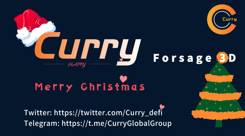 #Curry Merry Christmas!!🥳🥳

Three things for today:

1⃣ Be with family and friends
2⃣ Be happy
😜Be in Curry and Forsage 3D

🤗Best wishes for you:  Healthy and happy every day.
#DeFi #Blockchain #LiteToken #Wasabi <a href="/UniswapProtocol/">Previous Uniswap Username Use @Uniswap</a>