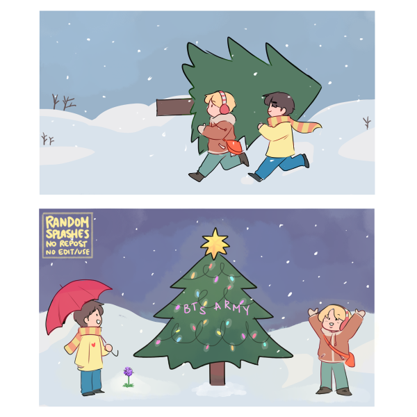 Randomsplashes's tweet photo. when the snow flower is warmed by christmas love 💜🎄

#BTS #V #JIMIN #SnowFlower #ChristmasLove @BTS_twt https://t.co/6EkKrXZcoJ