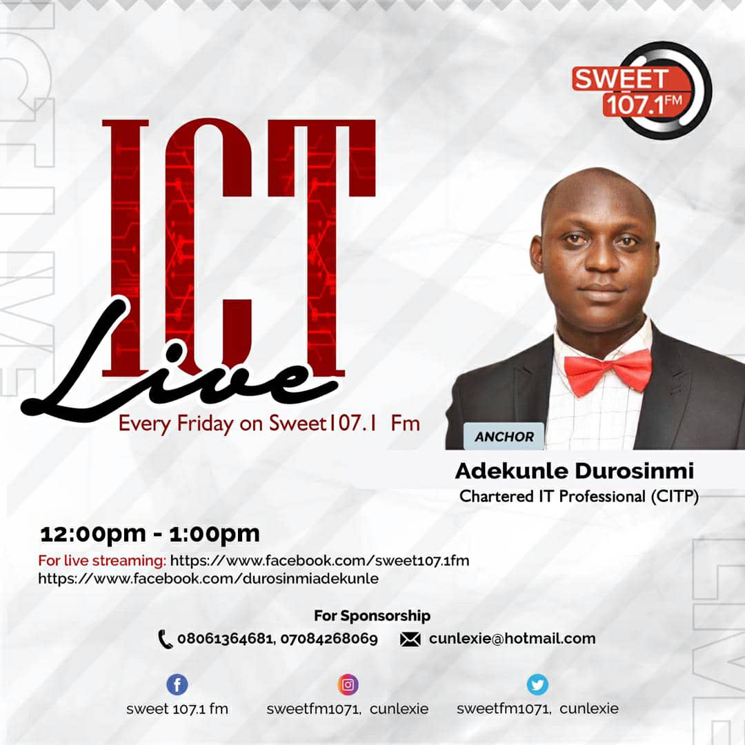 cunlexie's tweet photo. Join @cunlexie Chartered IT Professional Every Friday on #ICTLIVE , #INFOTECHsolutions & #Techtalk . Dont miss https://t.co/Wwb7T2y3lG