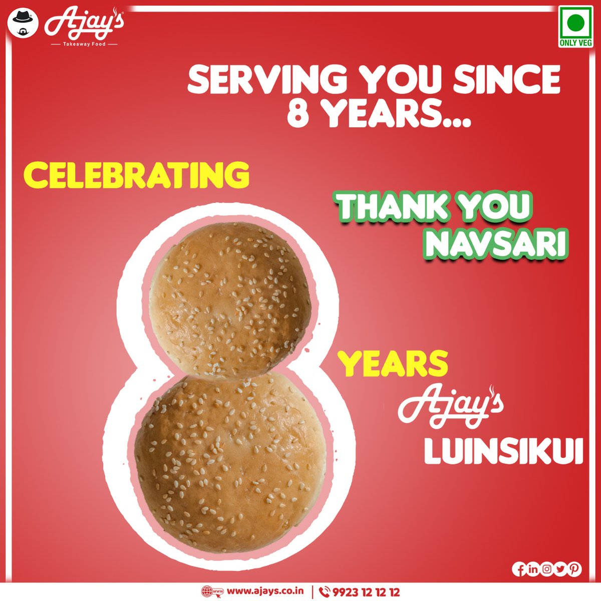 ajaysgoodfood's tweet photo. 8 Years Completed.. 😍 Many more to come. 🤗
Ajay's Lunsikui has completed 8 years of service to Navsari. We thank everyone who has been with us in our Journey.
Here's a big THANK YOU..! 😊🙏🏻
keep Supporting.. Keep Believing.. ❤️
#AjaysLunsikui #Lunsikui #8YearsCompleted https://t.co/ciI8ppDJ1D