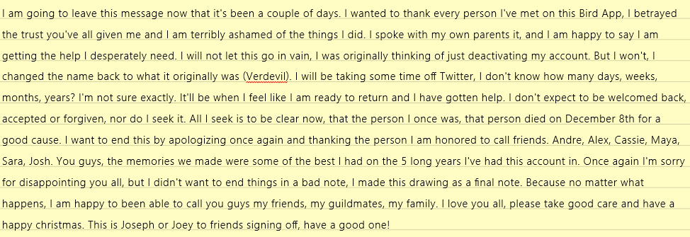 Verdevil12's tweet image. December 25th, 2020.
Thank you so much everyone!!! ^^