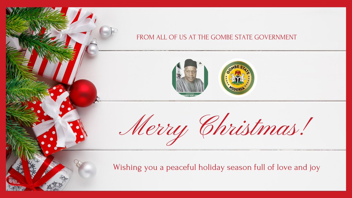 Muhammadu Inuwa Yahaya (@governorinuwa) on Twitter photo From all of us at <a href="/OfficialGmsg/">Government of Gombe State</a>, here's wishing you a very joyful #Christmas celebration.šš§āš From all of us at <a href="/OfficialGmsg/">Government of Gombe State</a>, here's wishing you a very joyful #Christmas celebration.šš§āš
