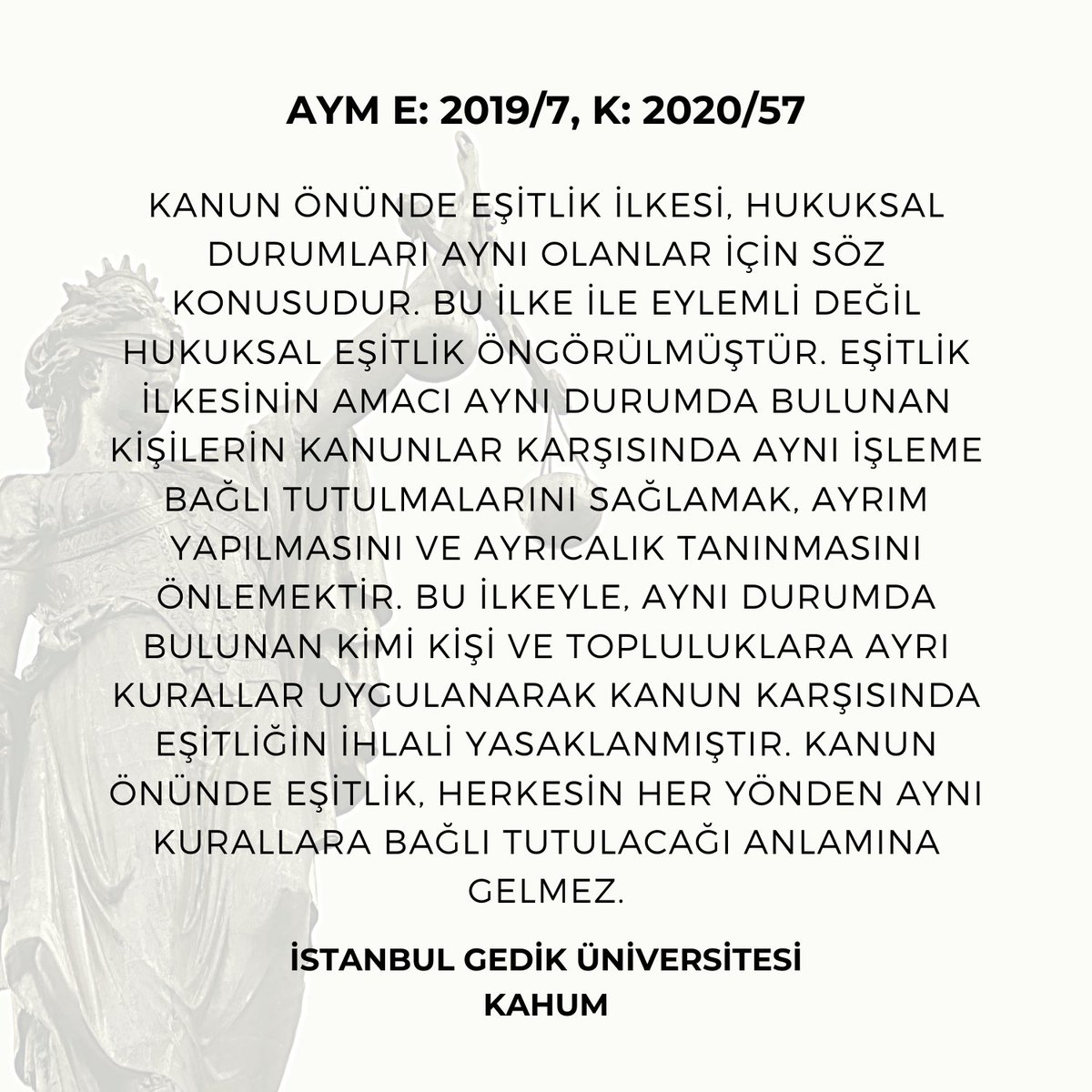Kararın Linki :  resmigazete.gov.tr/eskiler/2020/1…

#resmigazete #resmigazetedebugün #karşılaştırmalıhukukmerkezi #kahum #istanbulgediküniversitesi #gedikhukuk #idarehukuku #imarkanunu #kanunönündeeşitlik #eşitlik