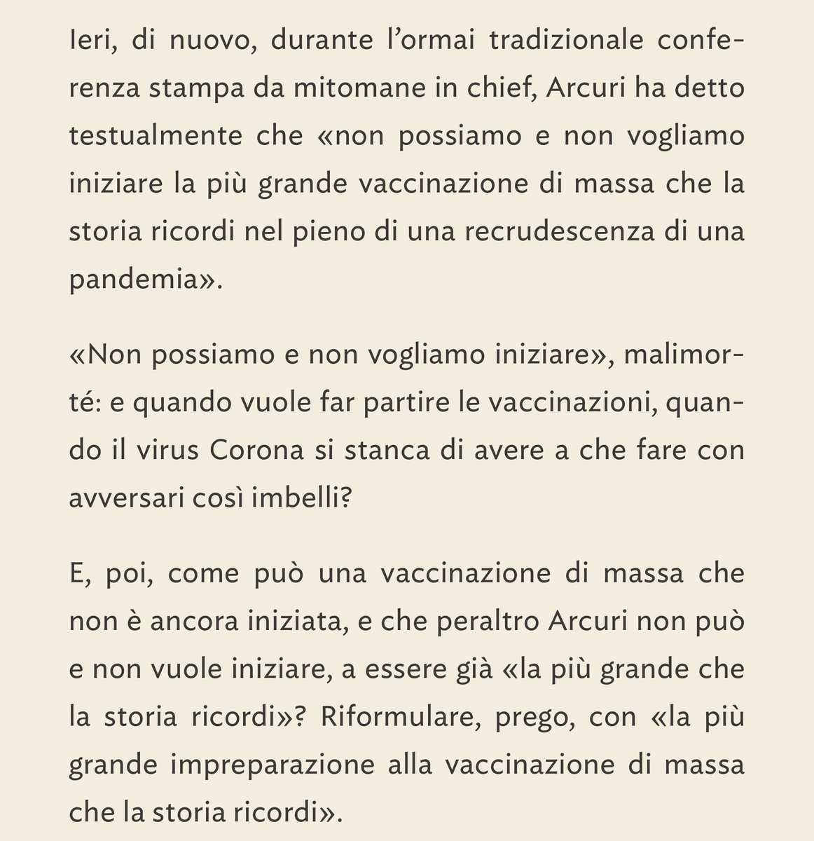 Impreparati a tutto | La prima, seconda e forse terza ondata di governi Conte, e noi buff.ly/2KVntDy

<a href="/christianrocca/">Christian Rocca</a> scoppiettante, tagliente, e puntuale. Per non dimenticare gente, non dimenticare.

Buon Natale 🤪