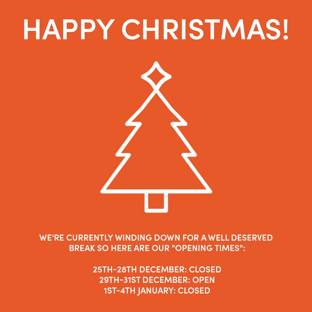 HAPPY CHRISTMAS🎄
 
Thank you for all your support during this particularly bizarre year 🧡

Please bear with us if orders are taking a little longer than usual to be dispatched, or customer service queries are taking longer to be responded to!