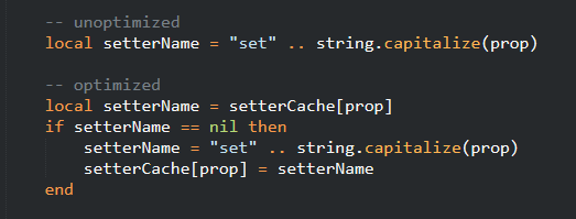 Continuing where we left off... A simple memoization optimization. Storing the value of a frequently computed expression so that later calls are faster. Now at 5.6 seconds. Let's see if we can break the 5 second barrier today.