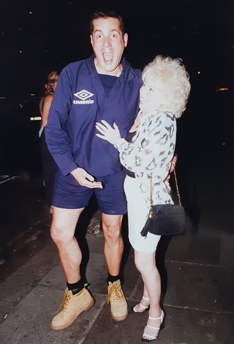 tdhillery's tweet photo. @steveallenshow a little present for you of happy happy times...i took this in hampstead in the early 90's ♥️
#MerryXmas #London #BarbaraWindsor https://t.co/gRr8KAcN9f