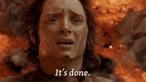 Si empiezas la versión extendida de El Retorno del Rey el 31 de Diciembre a las 20:22:37 terminarás el 2020 con Frodo diciendo: ''Se ha ido. Ya está'' y con Sam respondiéndole: ''Sí, señor Frodo. Al fin se acabó.'' Acabad el año como es debido.
