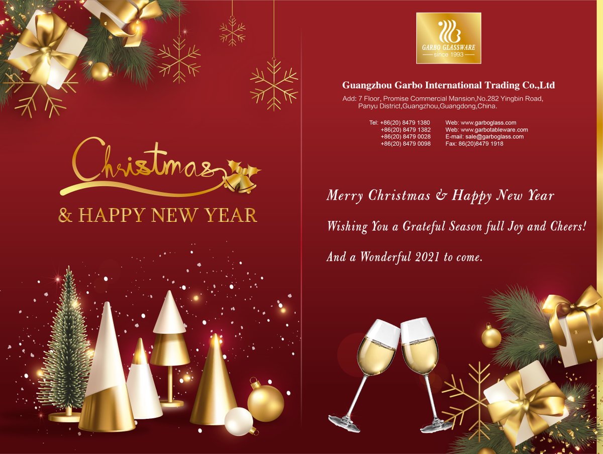 MGarboglass's tweet image. Merry Xmas and happy new year everybody!  

Thanks for your supports to us, and it’s been a pleasure working with y’all in 2020🤗Best wishes to y’all from Garbo International #garboglassware #garbotableware #glassware #tableware