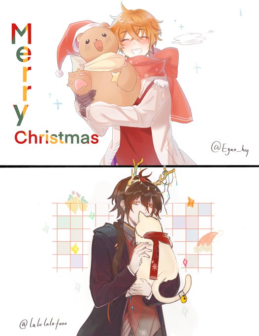聖誕快樂!!🎄✨
和朋友合繪 @lalolalofooo
#原神
#タル鐘
#公钟 