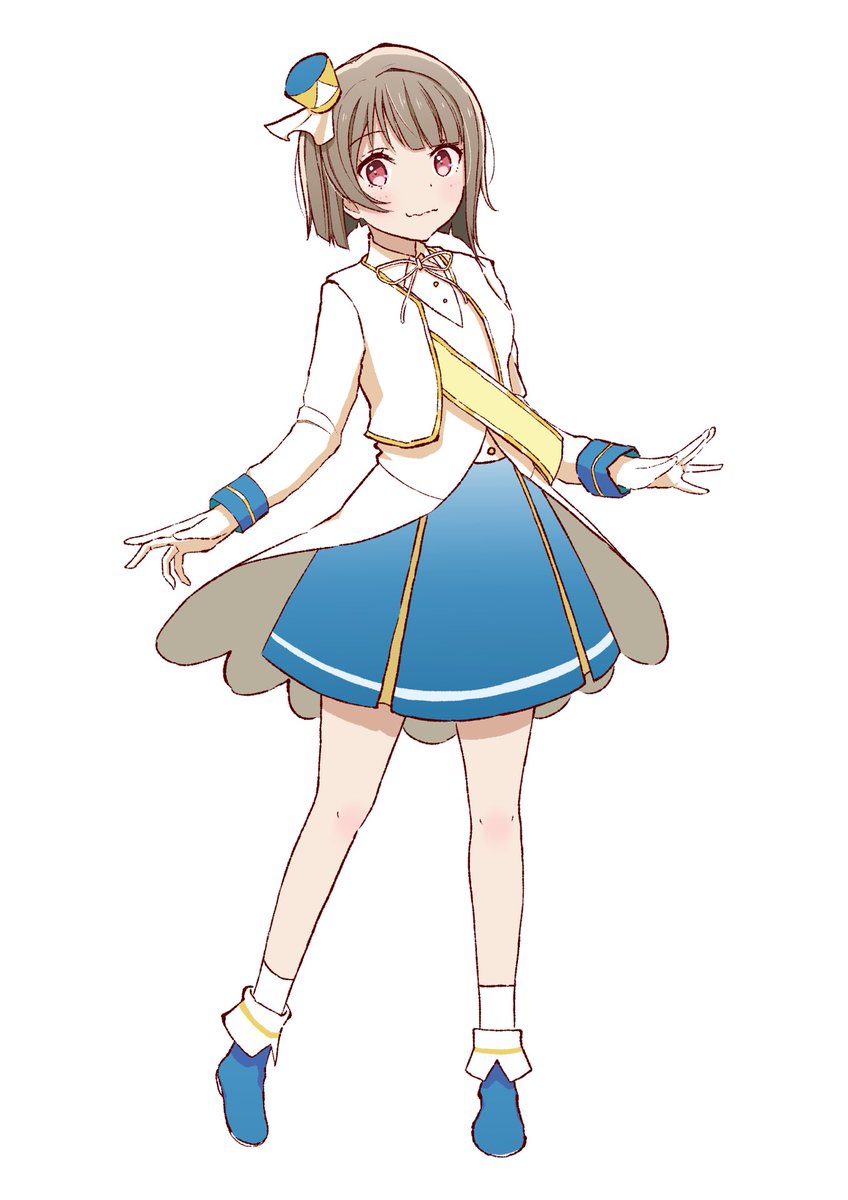 nakasu kasumi 1girl solo short hair hat white jacket skirt white background  illustration images