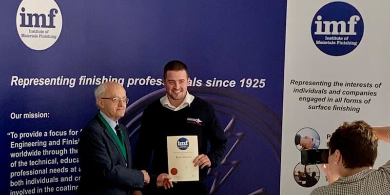 Indestructible1's tweet photo. #IndestructiblePaint’s Laboratory Technician, Ryan Mannion, was awarded a ‘Best Student at Foundation Level’ Award from The Institute of Materials Finishing (IMF).
Read more... https://t.co/u6N99cms8P
#SpecialistCoatings #SurfaceWorld #SurfaceWorldLive #LabInnovations #BoSC20 https://t.co/0E242aDy8Z
