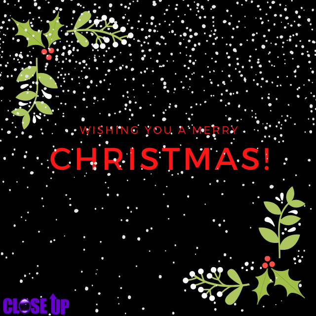 closeuptv_'s tweet photo. Merry Christmas and Happy Holidays from the Close Up Crew! 💜🎄 https://t.co/b4xqjlWFcf
