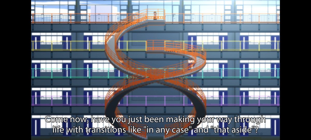 Nadeko has her way of protecting herself in conversations, by using phrases like "that aside" it brushes off what the point actually is and redirects it elsewhere. She doesnt agree with what the point actually is but she also doesnt want to refute it herself