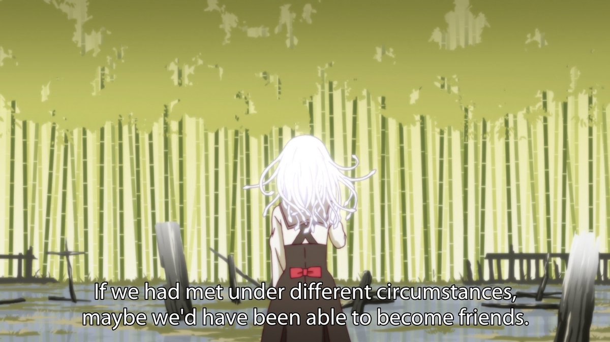 Towards the end of the arc, Senjo and Nadeko have a conversation as Nadeko remarks that they could have been friends in another life, but Senjo states that it couldnt have happened as Nadeko is the exact type if person she hates