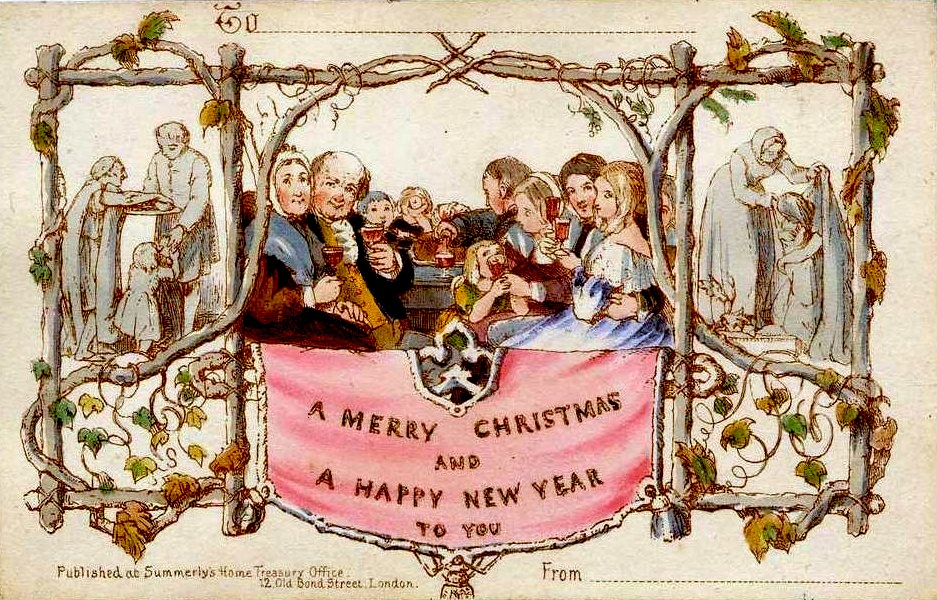 Cole commissioned the artist J.C. Horsley to design a festive scene for his seasonal greeting cards and had 1000 printed – those he didn't use himself were sold to the public.