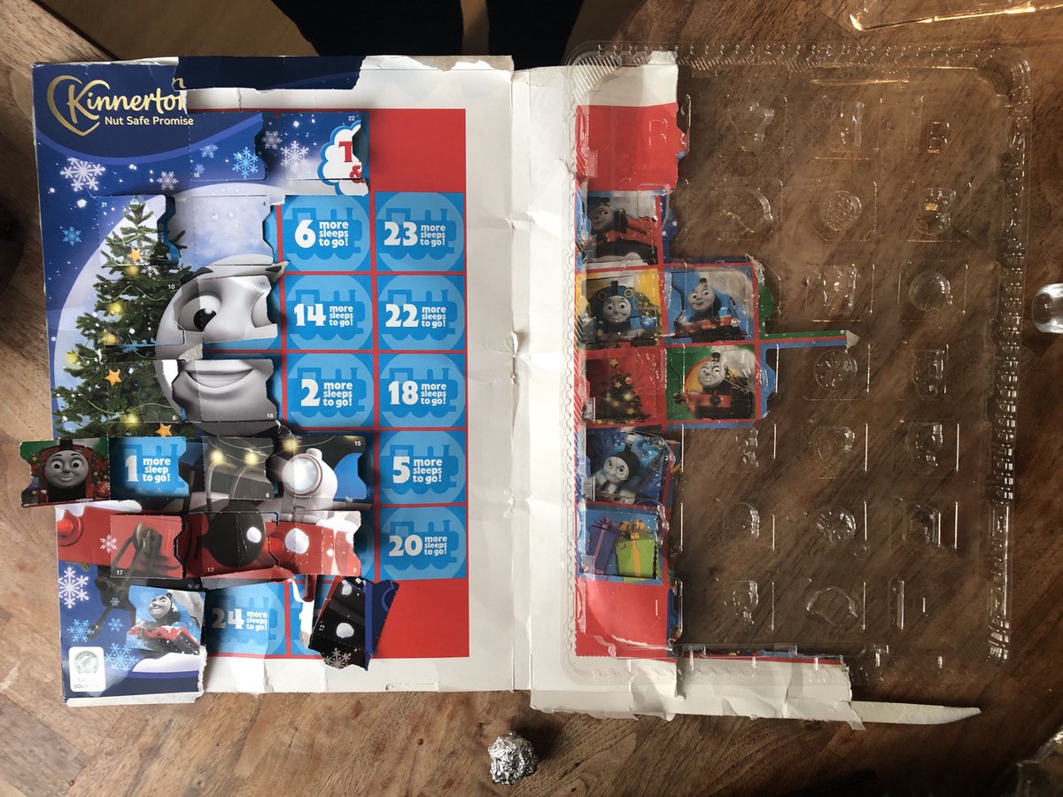One advent calendar, three materials. A bit of a rigmarole to separate! Can we do better?  #resource-efficiency or #landfill ⁦<a href="/KinnertonUK/">Kinnerton UK</a>⁩ ⁦<a href="/CadburyUK/">Cadbury UK</a>⁩
