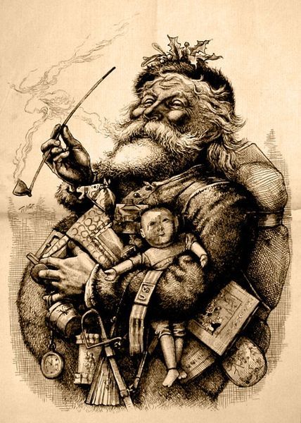 Normally associated with the bringer of the above gifts, is Father Christmas or Santa Claus. The two are in fact two entirely separate stories. Father Christmas was originally part of an old English midwinter festival, normally dressed in green, a sign of the returning spring.