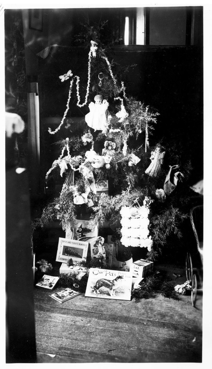 These were usually hung on the Christmas tree. However, as gift giving became more central to the festival, and the gifts became bigger and shop-bought, they moved under the tree.