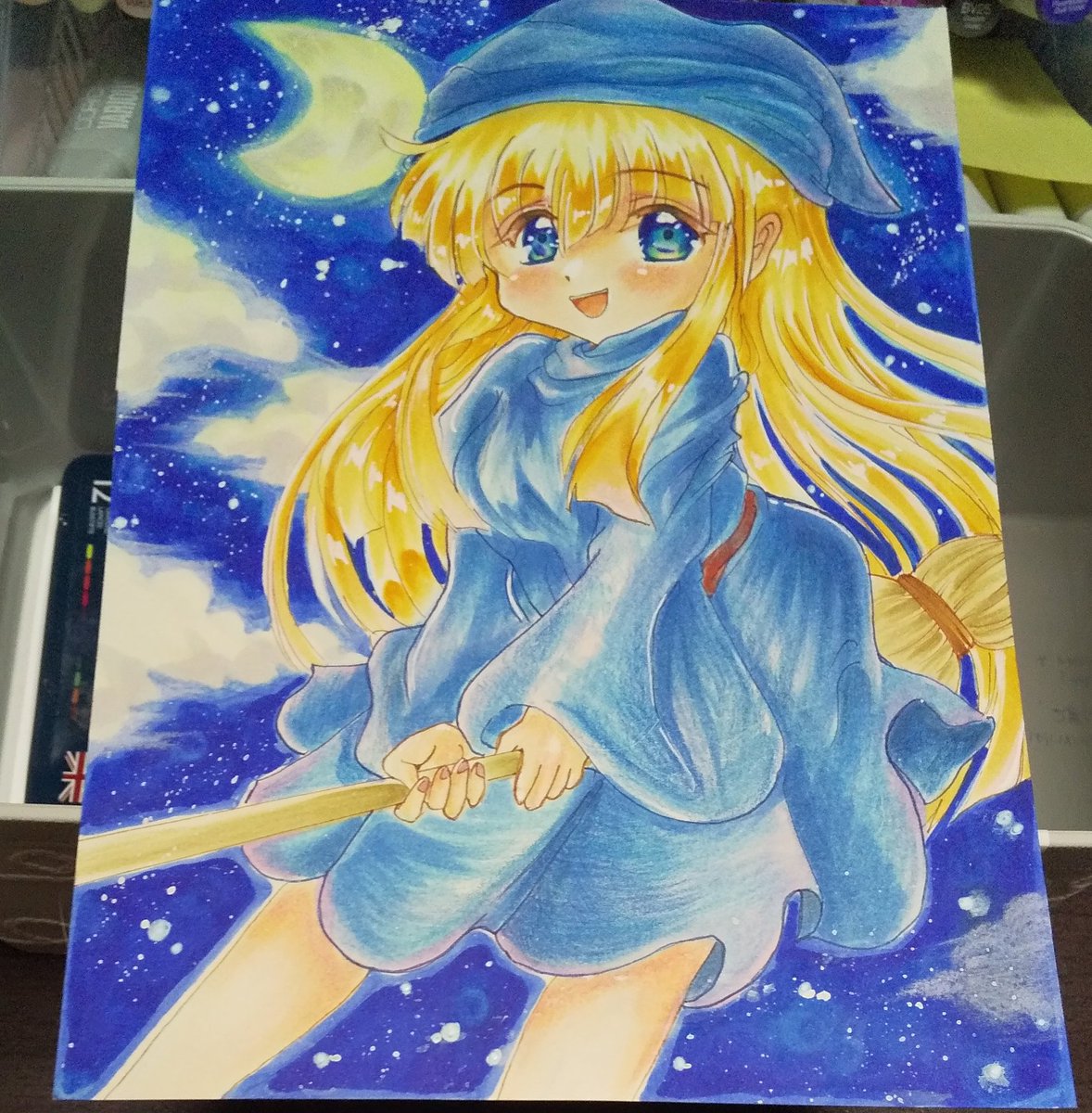 はち猫 おかわりいただいたウィッチさん 購入して間もないスキャナー壊れたっぽいのでスマホ撮影 泣 イラスト アナログ イラスト 手描きイラスト コピック イラスト好きさんと繋がりたい 絵描きさんと繫がりたい ぷよぷよ 絵柄が好みって人がいれ