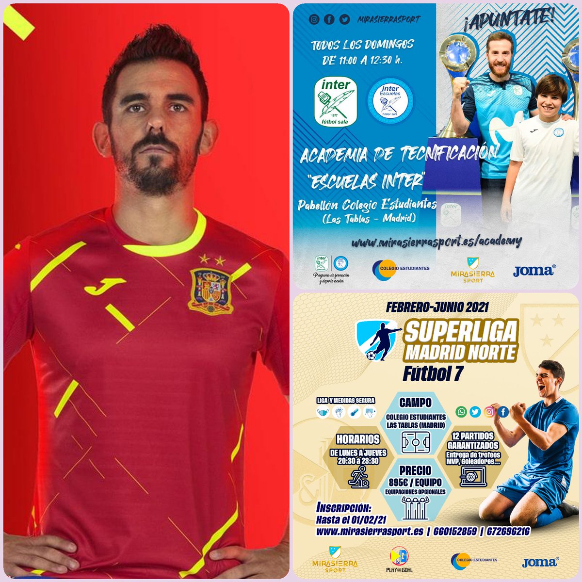 RandoriSport's tweet image. 🚨 SORTEO DE LA CAMISETA
DE LA SELECCIÓN ESPAÑOLA DE FÚTBOL SALA 🚨

🆕 Para celebrar los 2 nuevos proyectos en @ColeEstudiantes @AvLasTablas @TablasDigital

⚠️ Requisitos:

1️⃣ Siguenos en @mirasierrasport y @playandgoal
2️⃣ Da RT y ME GUSTA a este tweet
3️⃣ Llegar a 200 seguidores