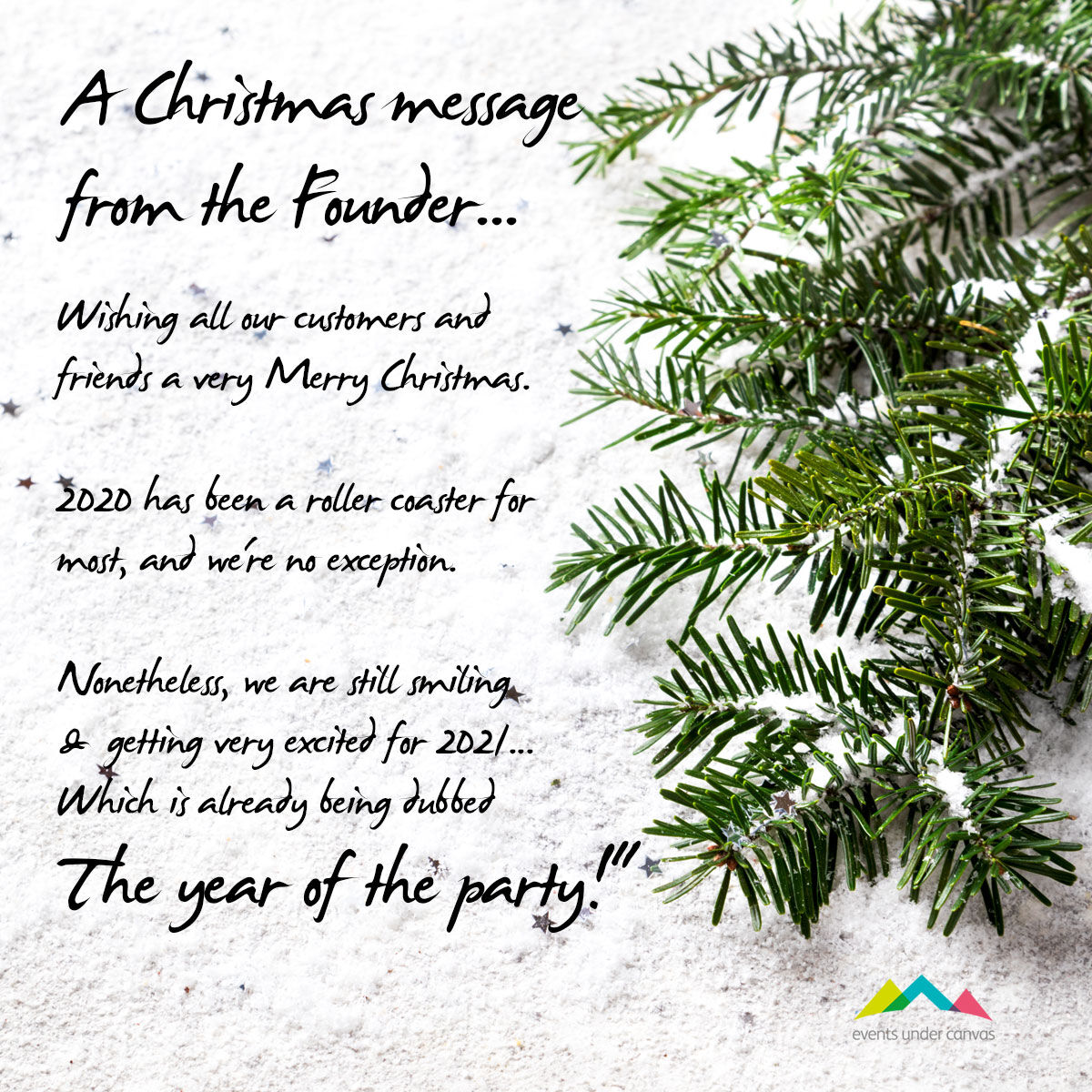 Merry Christmas from the Events Under Canvas team! 🎄