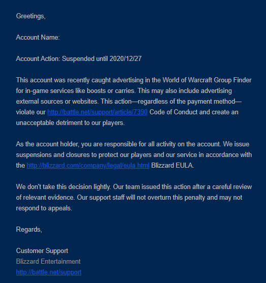 bastu on X: Blizzard has suspended my account for making an LFG