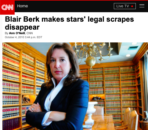 Blair Berk is a celebrity defense attorney who is known for making stars' legal issues "disappear." Her entire brand is, as CNN put it, being able to "vaporize a celebrity's sticky legal situation before it goes viral."  #FreeBritney