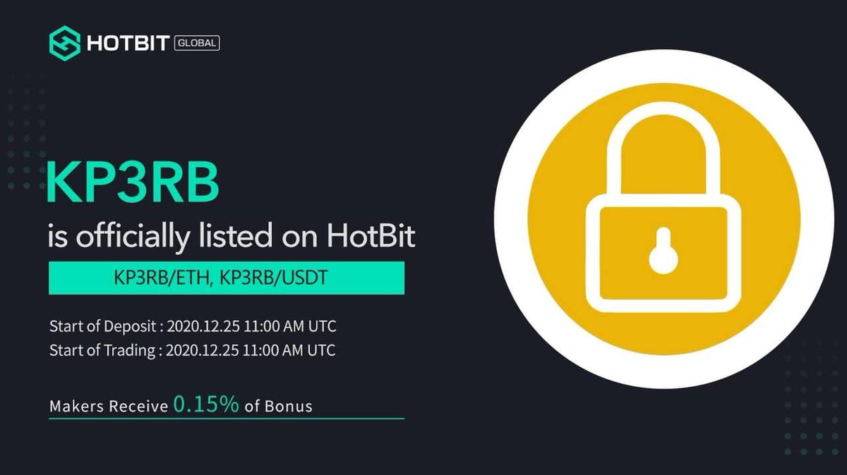 This #Christmas just got more interesting 

KP3RB Community we're happy to announce that the best #keeper on #BSC is now listed on <a href="/Hotbit_news/">HotbitDEX 🍀</a>  

Listed pairs:
KP3RB/USDT: hotbit.io/exchange?symbo…
KP3RB/ETH: hotbit.io/exchange?symbo…

#Keep3rb #defiBSC #keep3rBSC #KP3RB