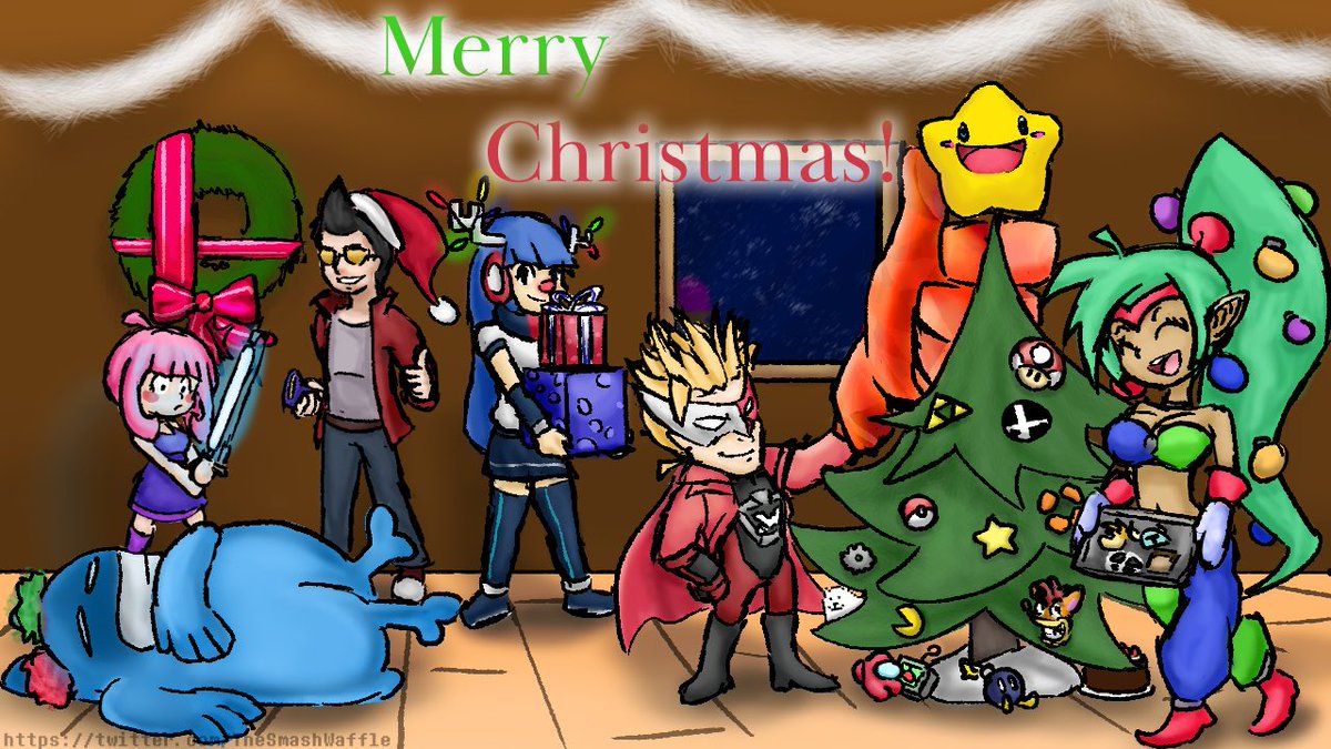 YamatoForSmash's tweet photo. 🎄A festive meet-up!🎄

Tis the day of Christmas and some fellow ForSmash accounts are here to celebrate!

Merry Christmas to everyone not just the people included but to all ForSmash accounts!

(Special thanks to @TheSmashWaffle for creating this art!)

#KAMIKO #MerryChristmas https://t.co/cR3vJ1CAm2