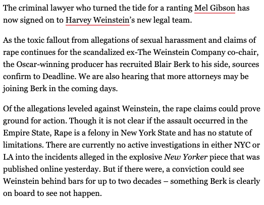 In 2017, at the height of the  #MeToo   movement, Blair joined Harvey Weinstein's legal team to defend him against allegations of misconduct by more than 80 women.  #FreeBritney