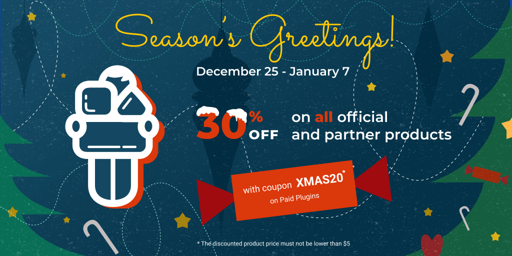 🎅 Let's celebrate Christmas and New Year together!

Only from Dec 25 to Jan 7 get a 30% discount on products for #oc_Shopaholic using the XMAS20 coupon! The number of purchases is not limited! 🎄

Plugins 👉 octobercms.com/plugins?search…
Themes 👉 octobercms.com/themes?search=…

#OctoberCMS