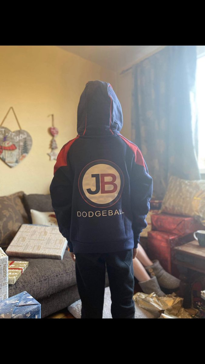 jbdodgeball's tweet photo. 🎄🎁Happy Christmas🎁🎄

A future dodgeball superstar Lewis looks pleased with his JB Dodgeball hoody this morning! https://t.co/R10qhrAE2C