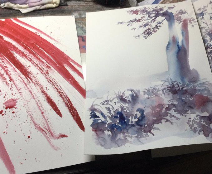 久しぶりに水彩を描いてます🎨 