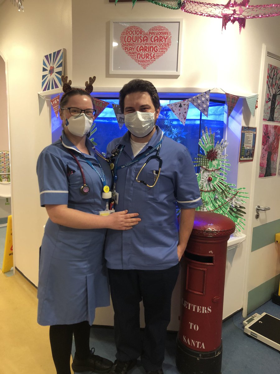 Just before I start my Christmas Day ED shift, I’ve nipped up to the Children’s Ward to see my beautiful fiancee. Merry Christmas from the both of us! #yearofthenurseandmidwife #NurseTwitter @WeCYPnurses