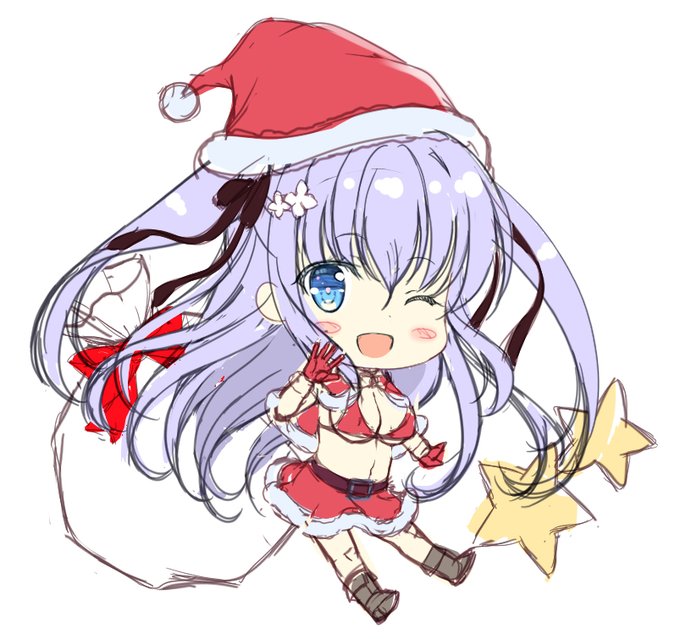 SDなら描けるかな～?と思いたって描き始めてみましたが
日をまたぎそうなのであげちゃいます
ラフラフでお恥ずかしいですがメリクリですー 