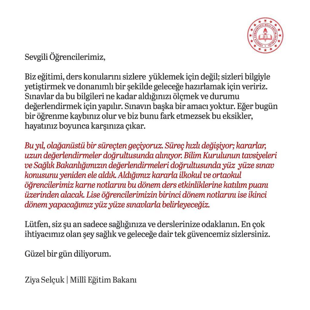 Bodrumkssal's tweet photo. Bu dönem sınavlar yapılmayacak. https://t.co/8feK5Mpkn3