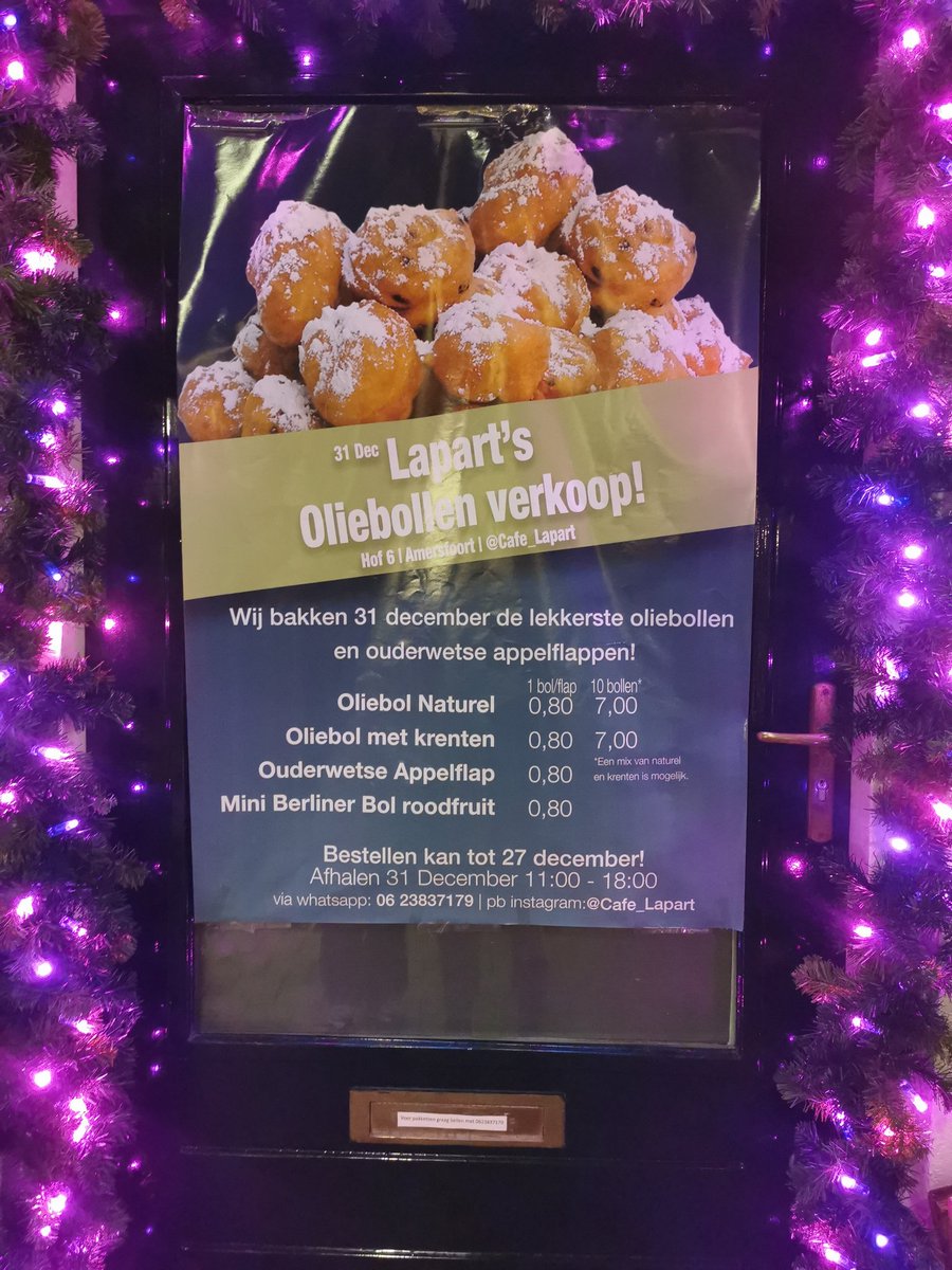 ToffeDave's tweet image. Deze kerst is het veel uit eten, bestellen bij de horeca., zo ook onze oliebollen en appelflappen 😋 #Amersfoort #lapart