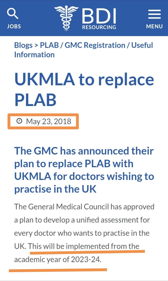 #Thread PMC officials often mention " INTERNATIONAL STANDARDS " in their talks. For their kind knowledge this is how " international standards" work. In UK they replaced PLAB with UKMLE. Implementation begins from 2023-24. but announcement is made in 2018  #AbolishPMC ( 1/5)