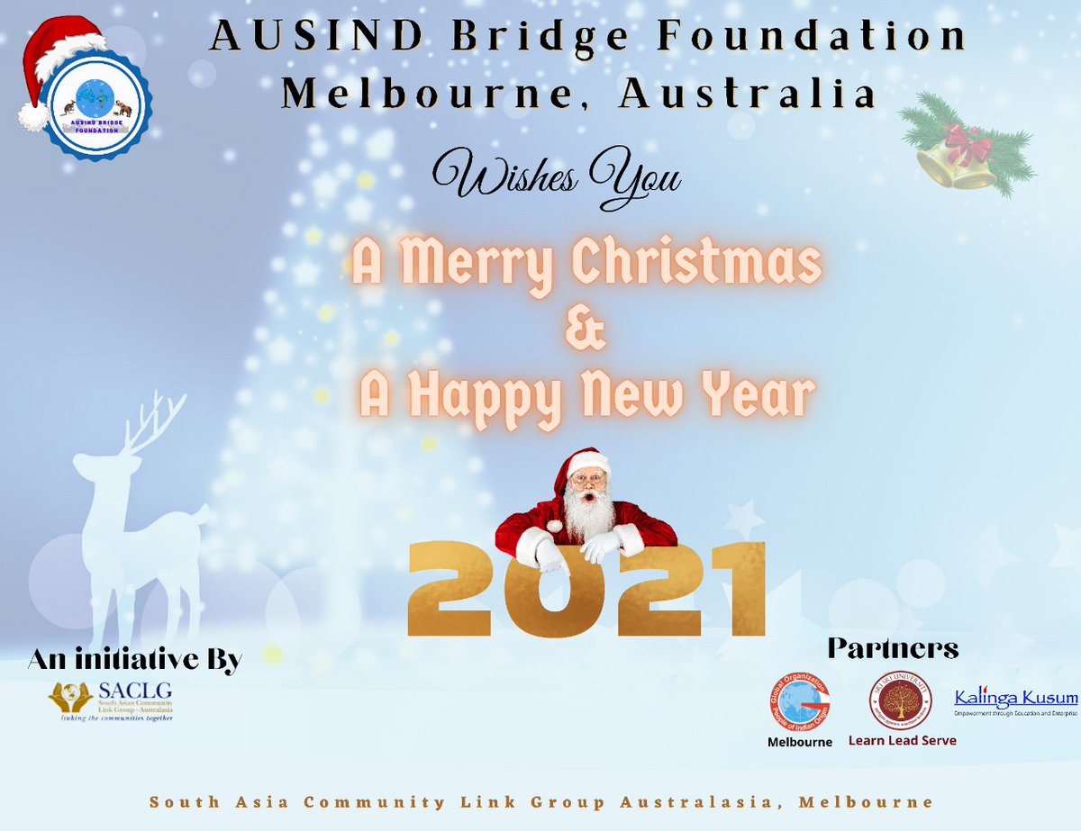 Wish our Interns and Team Lead <a href="/NehaGuptaMBA/">Neha Gupta</a> in India   partners in Australia &amp; India a #MerryChristmas &amp; a Very #HappyNewYear. Thank you <a href="/MrDeepakVinayak/">Deepak Vinayak OAM JP</a> &amp; Team <a href="/SACLG_Australia/">SACLG Australasia</a>, <a href="/SriSriU/">Sri Sri University</a>, <a href="/kalingakusum/">Kalinga Kusum</a> &amp;  GOPIO Melbourne. Thank you @KajalPanda2020 for the poster.