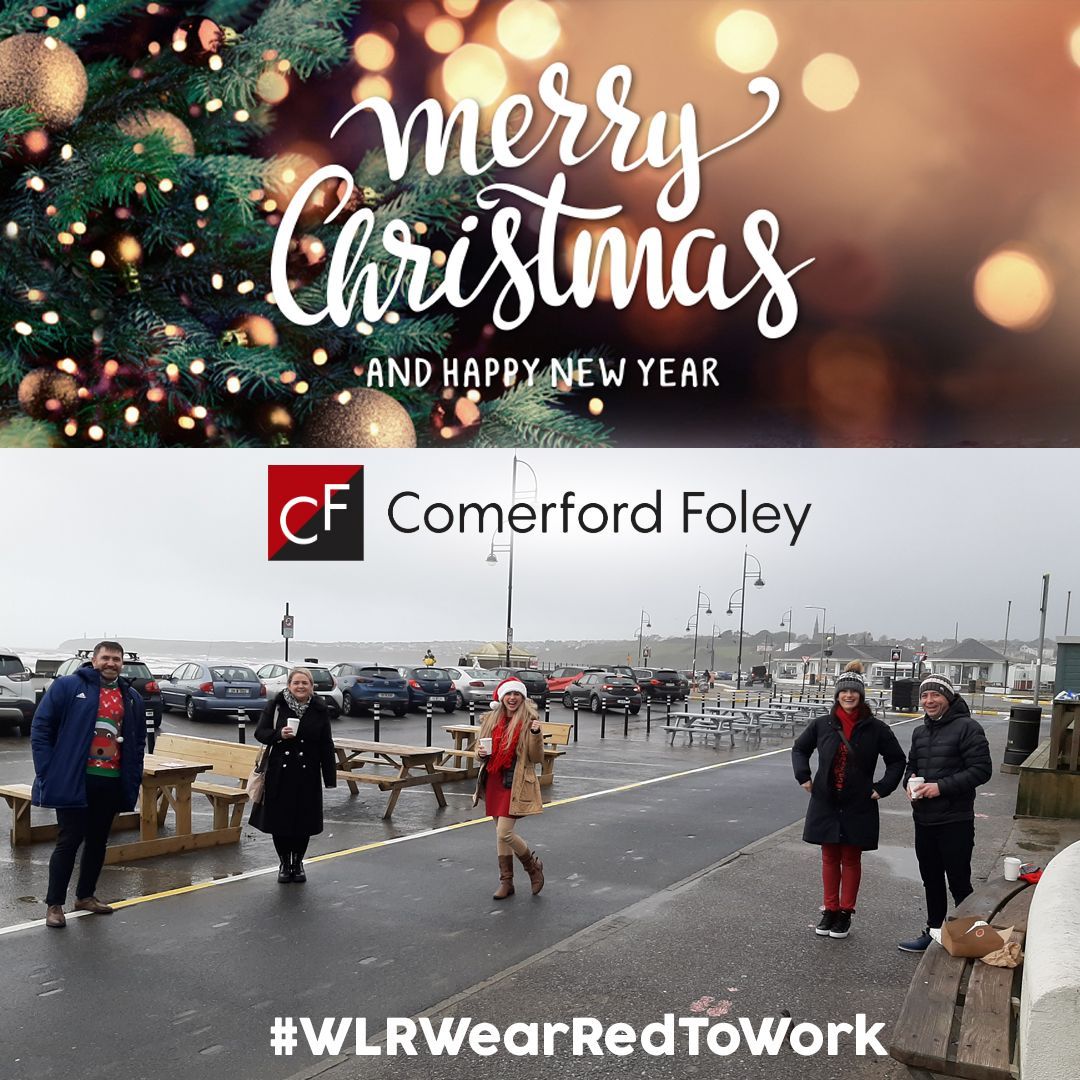 comerfordfoley's tweet photo. From all the team here at Comerford Foley, Merry Christmas to you and your family!
Socially Distanced coffee for the @wlrfm #WearRedToWork in aid of @SVP_Ireland 18/12/20. Pictured: Darragh, Cathy, Jacqui, Dee & Ger. Not Pictured: Colin (Taking this great pic!), Aedin & Ludmila. https://t.co/f9N2H2lLhG