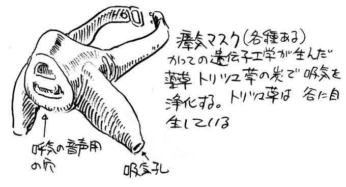 回答(原作 第2巻より)です。
長年問題となっているのが(笑)「トリツユ草」なんですが、低草木だとすると相当量採集しないと炭は生産出来ない筈で、自生分だけで賄えるのかと。採集仕事もハードなのではとか。マスク自体が貴重品で使う人間は限られているのでしょうけれども。
#風の谷のナウシカ 