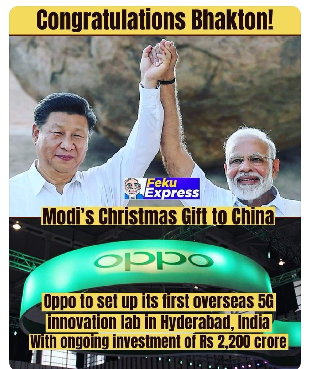 manraj_mokha's tweet image. What about the 20 soliders martyred why modi ji busy supporting china we have lost land in ladkha continuously they are coming threatening village people of india near indio-china border ..why oppo given permission to set up overseas 5g innovation lab..???

#BhagodaModi