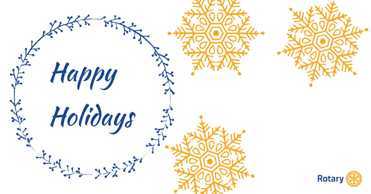 Rotary's tweet image. Happy Holidays from our #Rotary family to yours!